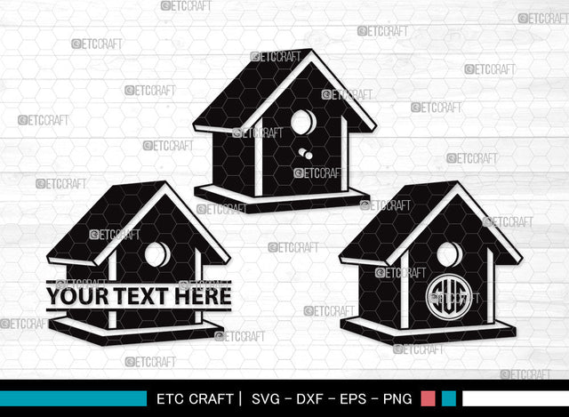 Bird House Monogram SVG | Bird Home Svg | Nesting Box Svg | Nest House Svg | Wooden Bird Houses Svg | Bird House Monogram SVG ETC Craft 