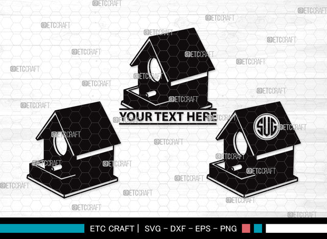 Bird House Monogram SVG | Bird Home Svg | Nesting Box Svg | Nest House Svg | Wooden Bird Houses Svg | Bird House Monogram SVG ETC Craft 