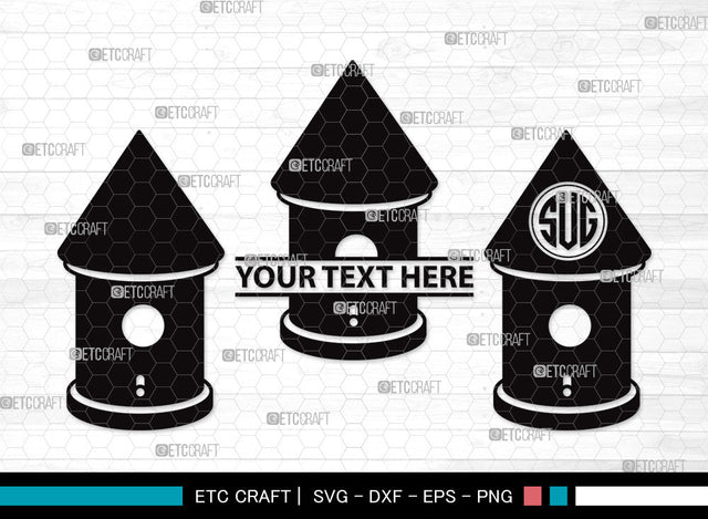 Bird House Monogram SVG | Bird Home Svg | Nesting Box Svg | Nest House Svg | Wooden Bird Houses Svg | Bird House Monogram SVG ETC Craft 