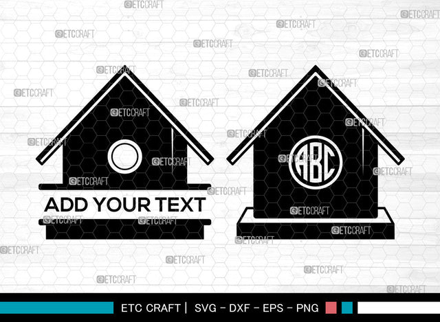 Bird House Monogram SVG, Circle Monogram, Bird Home Svg, Bird Home Icon Svg, Nesting Box Svg, Wooden Bird Houses Svg, Bird House Bundle SVG ETC Craft 