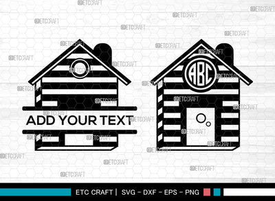 Bird House Monogram SVG, Circle Monogram, Bird Home Svg, Bird Home Icon Svg, Nesting Box Svg, Wooden Bird Houses Svg, Bird House Bundle SVG ETC Craft 
