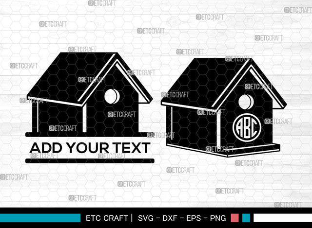Bird House Monogram SVG, Circle Monogram, Bird Home Svg, Bird Home Icon Svg, Nesting Box Svg, Wooden Bird Houses Svg, Bird House Bundle SVG ETC Craft 