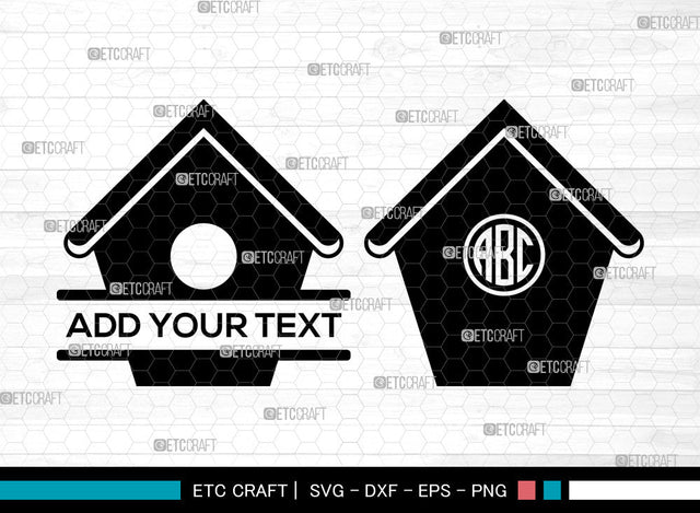 Bird House Monogram SVG, Circle Monogram, Bird Home Svg, Bird Home Icon Svg, Nesting Box Svg, Wooden Bird Houses Svg, Bird House Bundle SVG ETC Craft 