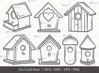 Bird House Outline SVG Cut File | Bird Home Svg | Nesting Box Svg | Nest House Svg | Wooden Bird Houses Svg | Bird House Svg Bundle SVG ETC Craft 