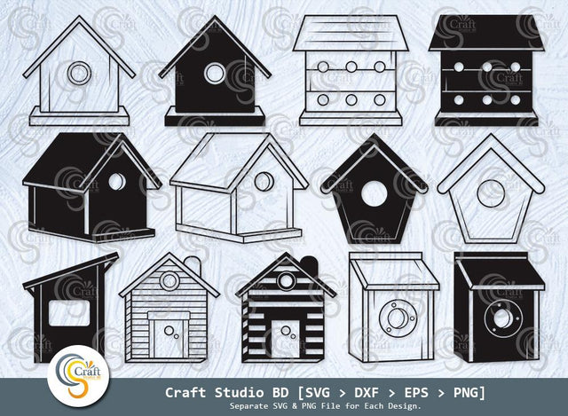 Bird House Silhouette, Bird House SVG, Bird Home Svg, Bird Home Icon Svg, Nesting Box Svg, Wooden Bird Houses Svg, Bird House Bundle SVG ETC Craft 