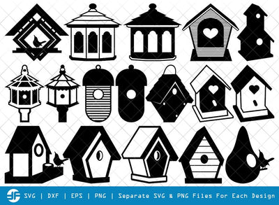 Bird House SVG Cut Files | Nest House Silhouette Bundle SVG ETC Craft 