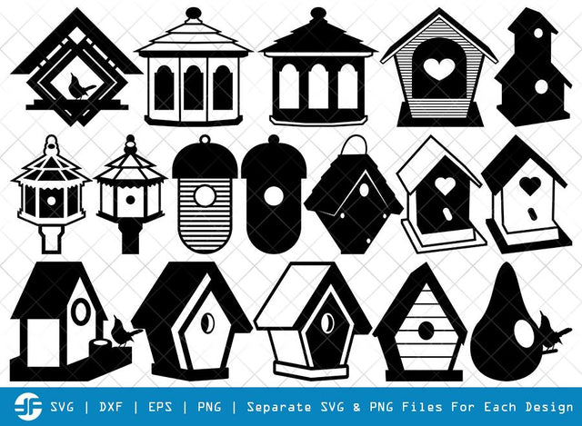 Bird House SVG Cut Files | Nest House Silhouette Bundle SVG ETC Craft 