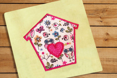 Bird House with Heart Applique Embroidery Embroidery/Applique Designed by Geeks 