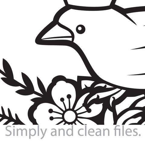 Bird in flowers SVG TribaliumArtSF 