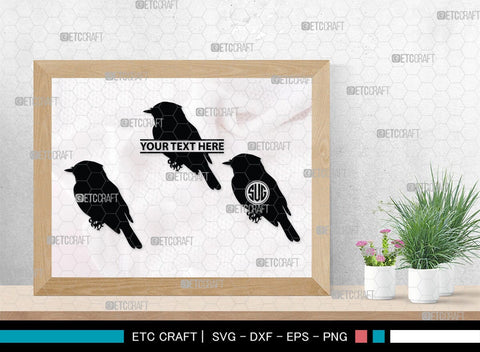 Bird Monogram, Bird Silhouette, Bird SVG, Parrot Svg, Sparrow Svg, Hummingbird Svg, SB00229 SVG ETC Craft 
