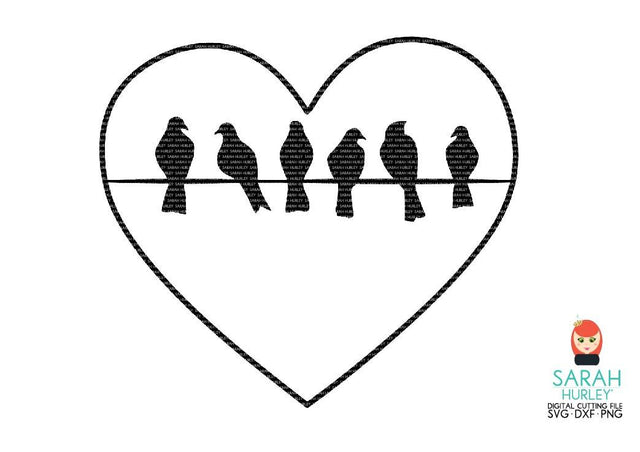 Bird On A Wire Heart SVG Sarah Hurley 