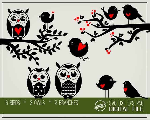 Bird on branch bundle SVG Boertiek 