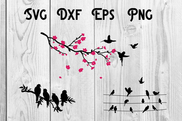 Bird silhouette decoration cut file, decoration cut file SVG dadan_pm 