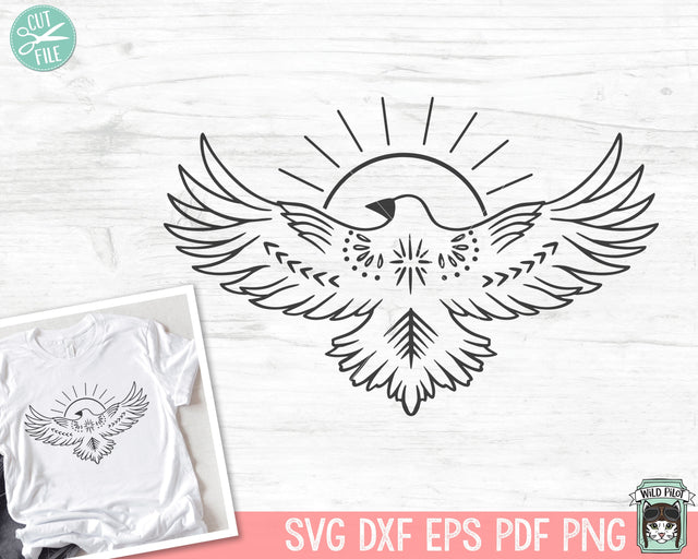 Bird SVG, Bird Cut File, Bird Clipart, Bird PNG, Sun svg, Bird Vector, Bird Cricut SVG, Animal svg, Bird Clip Art, Sun Clipart, Sun png SVG Wild Pilot 