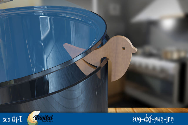 Bird SVG. Pot Prop Laser Cut Design. 3D Kitchen Laser Cut. SVG Evgenyia Guschina 