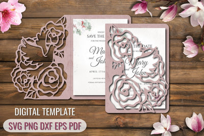 Bird Wedding Invitation Template SVG SvgOcean 