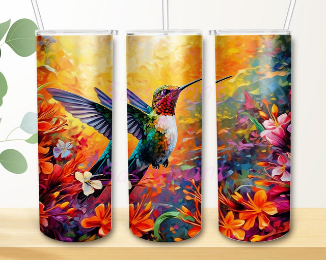 Birds Flowers Hawaiian 20oz Skinny Tumbler Png, Colorful Humming Birds Tumbler, Hawaiian Tropical Tumbler, Tropical Flower Summer Tumbler, Noen Bird Tumbler Sublimation sassyprint 