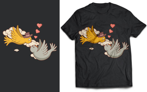 Birds in Love T-Shirt Design SVG naemmiah021 