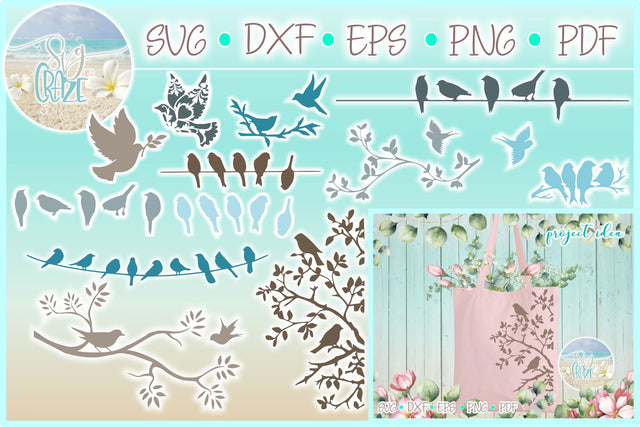 Birds Mandala Zentangle SVG Bundle | Bird SVG | Birds On Wire SVG SVG Harbor Grace Designs 