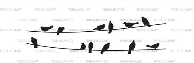 Birds on wire SVG TribaliumArtSF 