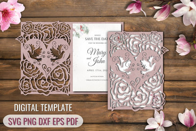 Birds Wedding Invitation Template SVG SvgOcean 