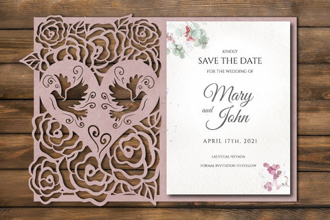 Birds Wedding Invitation Template SVG SvgOcean 
