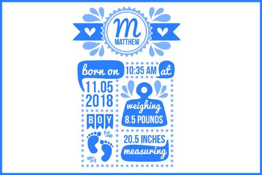 Birth stats svg, welcome baby svg, birth announcement svg, baby boy svg, newborn svg, baby svg, baby stats template svg,svg files for cricut SVG James 