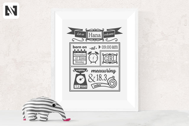 Birth Stats Template Svg SVG Pinoyart Kreatib 