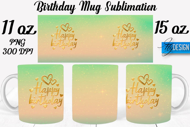 Birthday 11 Oz | 15 Oz Mug Sublimation Sublimation Fly Design 