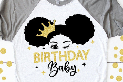 Birthday Baby Svg, Black Girl Svg, Crown, Princess Svg, Gift fot black girl, Melanin Queen, Black Girl Magic, Afro Woman, Svg Cut Files SVG 1uniqueminute 