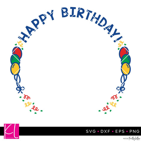 Birthday Balloons Plate Design SVG Kelly Lollar Designs 