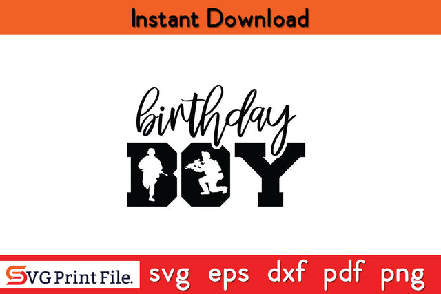 Birthday Boy Army Party Military Party Supplies Camo Svg PNG Cutting File SVG SVG Print File 