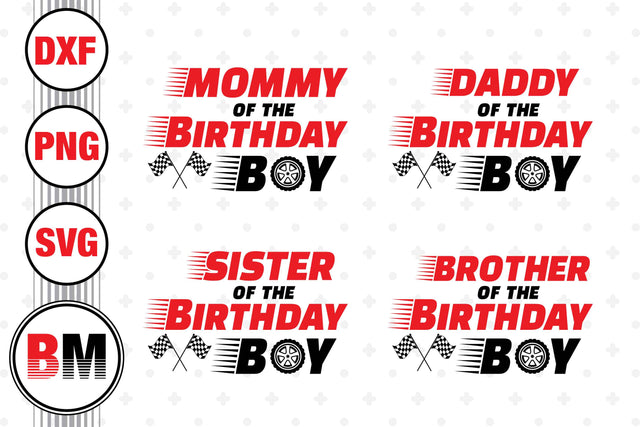 Birthday Boy Racing Family SVG, PNG, DXF Files SVG BMDesign 