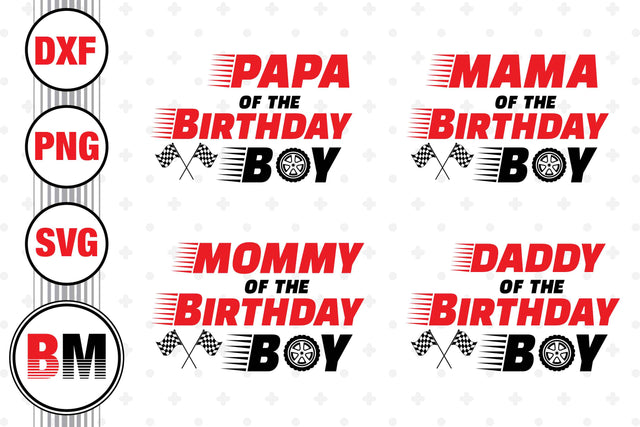 Birthday Boy Racing Family SVG, PNG, DXF Files SVG BMDesign 