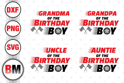 Birthday Boy Racing Family SVG, PNG, DXF Files SVG BMDesign 