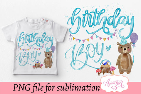Birthday boy sublimation design for T-shirts and Mugs Sublimation Amorclipart 