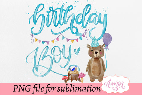 Birthday boy sublimation design for T-shirts and Mugs Sublimation Amorclipart 