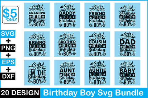 Birthday Boy Svg Bundle SVG Rupkotha 
