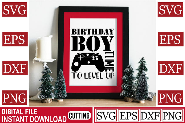 birthday boy time to level up SVG Craftlabsvg24 