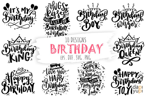 Birthday Bundle, Birthday Quotes SVG SVG dapiyupi store 