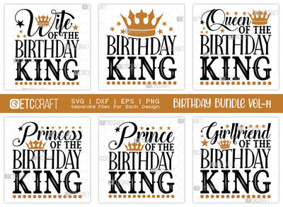 Birthday Bundle Vol-14 | Birthday SVG | Wife Of The | Queen Of The | Princess Of The | Prince Of The | Birthday King Svg | Birthday Quotes Svg SVG ETC Craft 