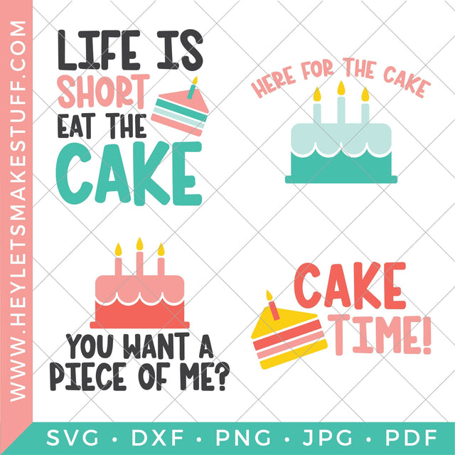 Birthday Cake Bundle SVG Hey Let's Make Stuff 