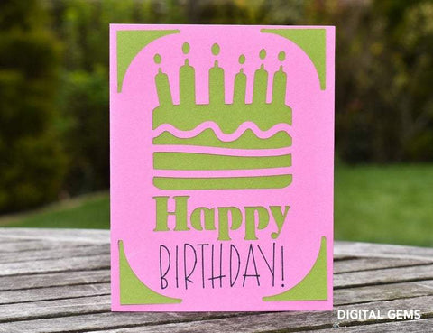 Birthday cake card design SVG Digital Gems 
