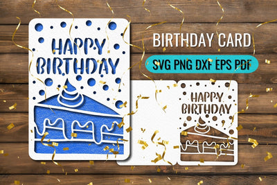 Birthday Cake Card Papercut SVG SVG SvgOcean 