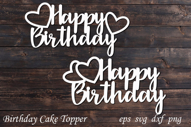 Birthday cake decor svg, Happy birthday cake topper svg cut file SVG AnastasiyaArtDesign 
