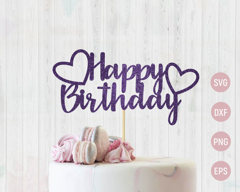 Birthday cake decor svg, Happy birthday cake topper svg cut file SVG AnastasiyaArtDesign 