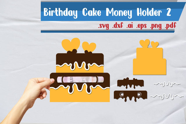 Birthday Cake Money Holder Layered 2 SVG zafrans studio 