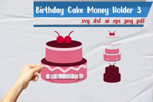 Birthday Cake Money Holder Layered 3 3D Paper zafrans studio 