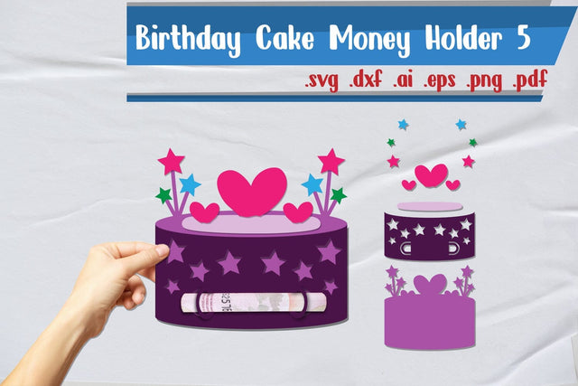 Birthday Cake Money Holder Layered 5 3D Paper zafrans studio 