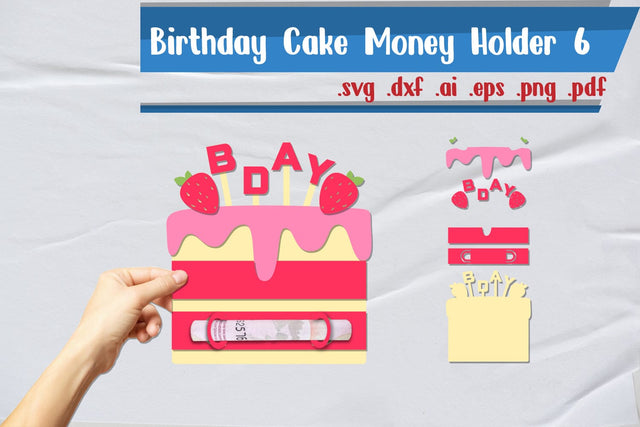 Birthday Cake Money Holder Layered 6 3D Paper zafrans studio 